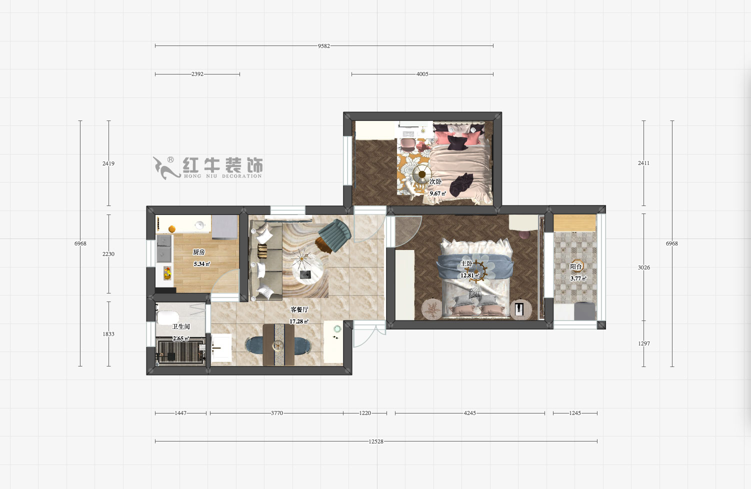 朱明琪_华隆新寓45-201-66㎡-简欧风格_平面+logo